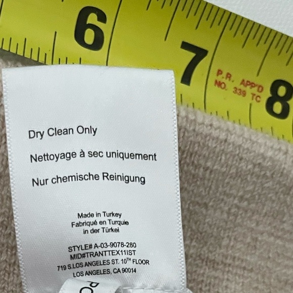 Anine Bing Val Ribbed Knit Pull in wool pants oat brown beige medium soft flare - Picture 6 of 8